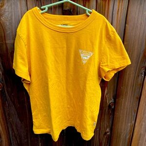 Vans Kids Unisex Medium Custom Fit  yellow Short Sleeve Shirt Graphic Tee